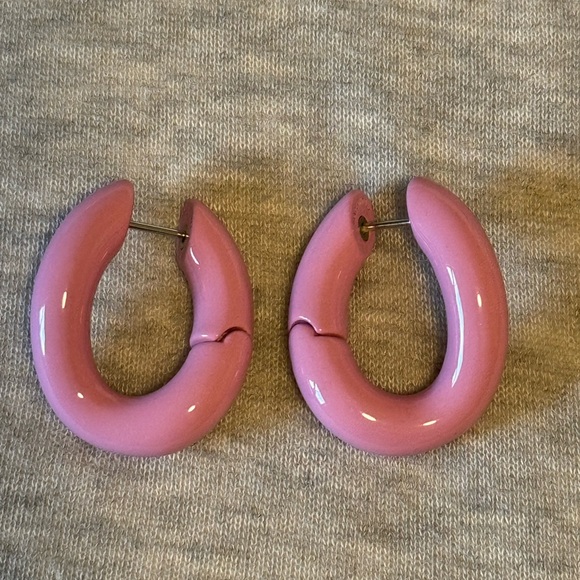 Pink Hoop Earrings - Picture 1 of 11